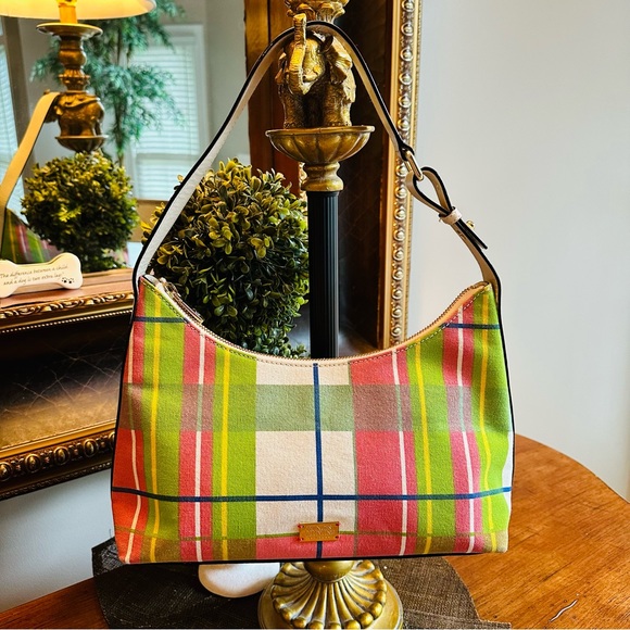 Frances Valentine Handbags - 🛍️🛍️ FRANCES VALENTINE PLAID HOBO 90’S HANDBAG NEW NEVER CARRIED 🎀 PINK GREEN